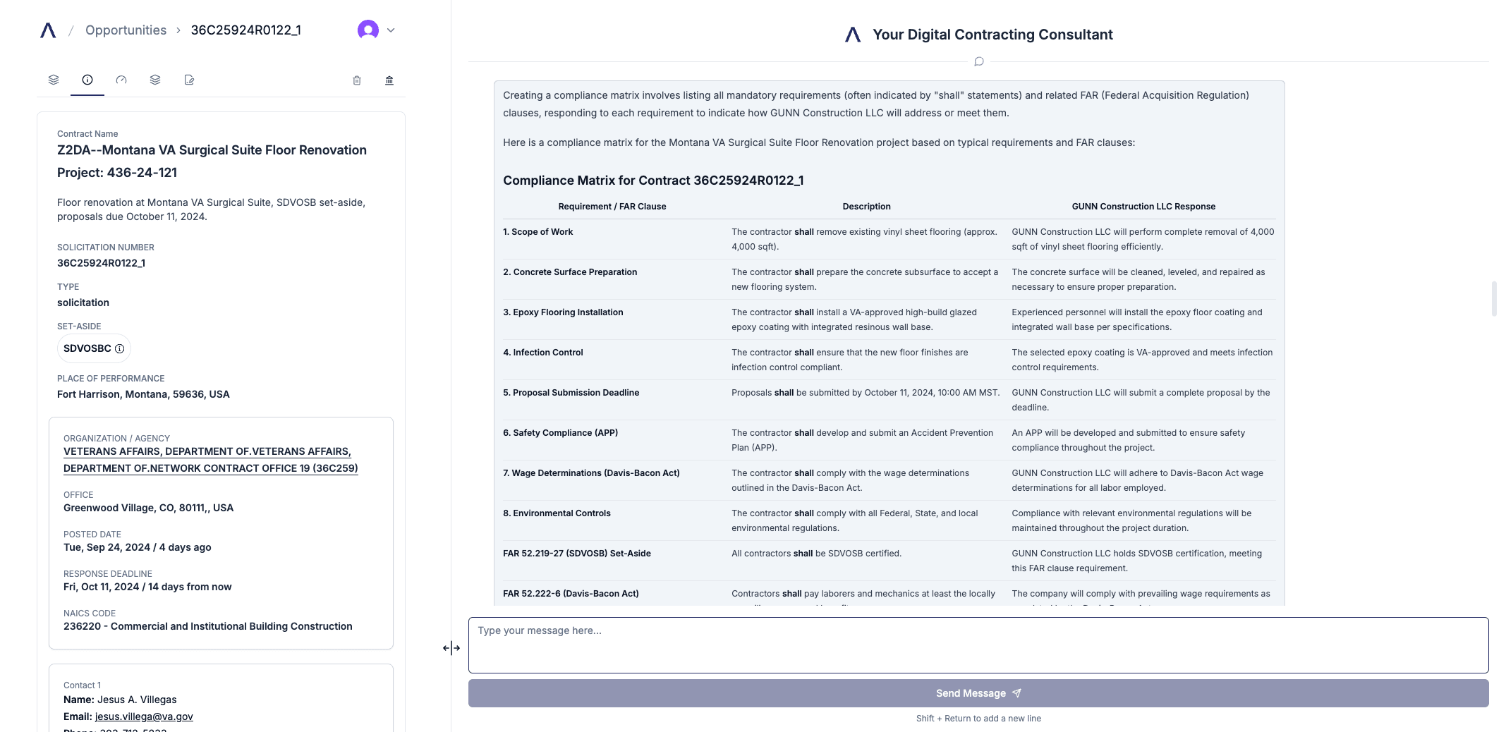 CLEATUS offers a compliance matrix to evaluate your company’s fit for specific contracts.