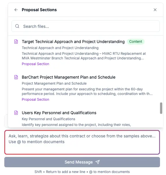 CLEATUS AI assistant helping to strategize, write, and evaluate a government proposal for compliance.