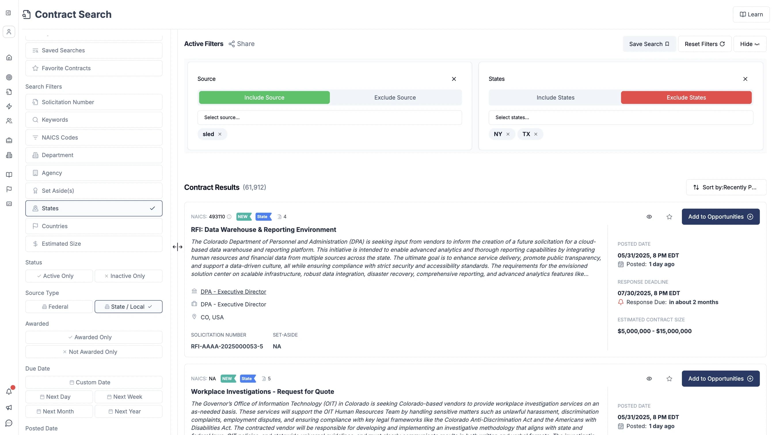 Search State, Local & Education Contracts
