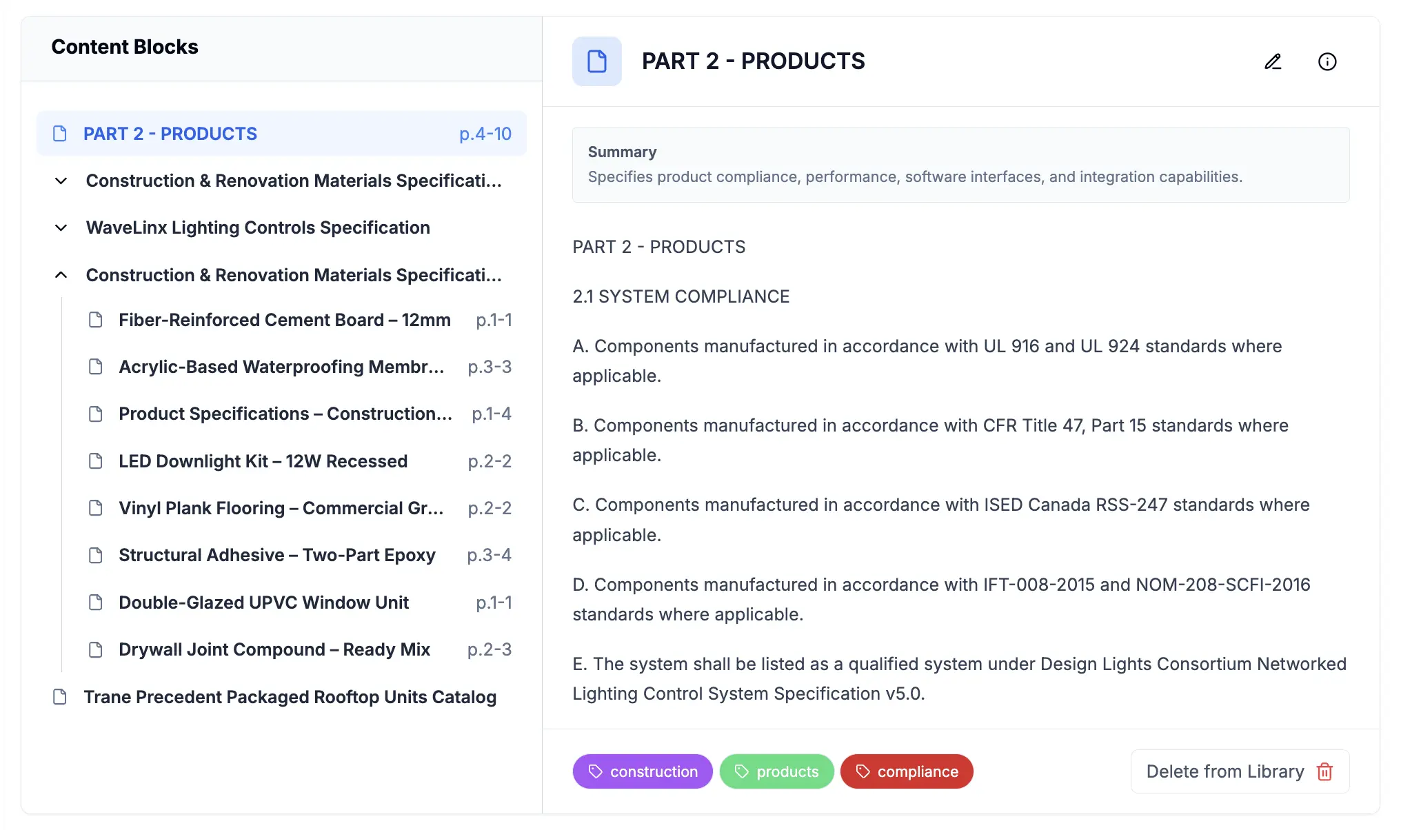 CLEATUS AI analyzing and breaking down uploaded documents into reusable content blocks