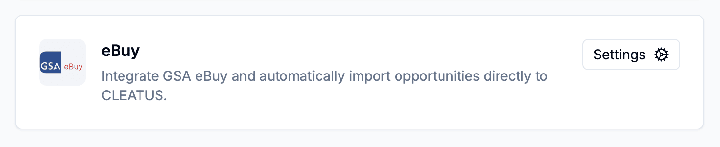 CLEATUS GSA eBuy integration showing automated RFQ delivery