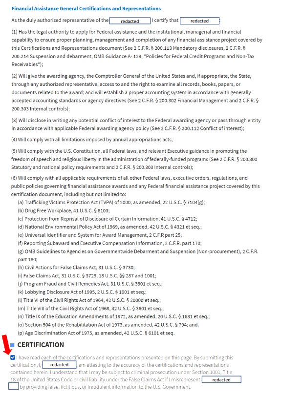 Step 46: Representations and Certifications