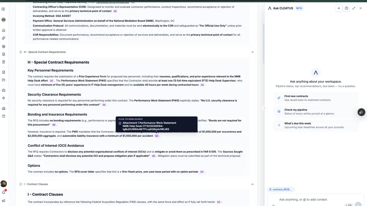 Click Any Citation to Jump to the Source in Contract Breakdown ๐