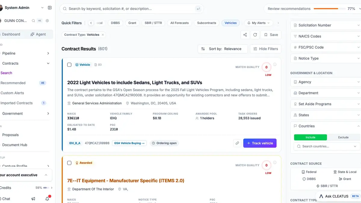Richer contract cards and a new Vehicles tag in Search ๐