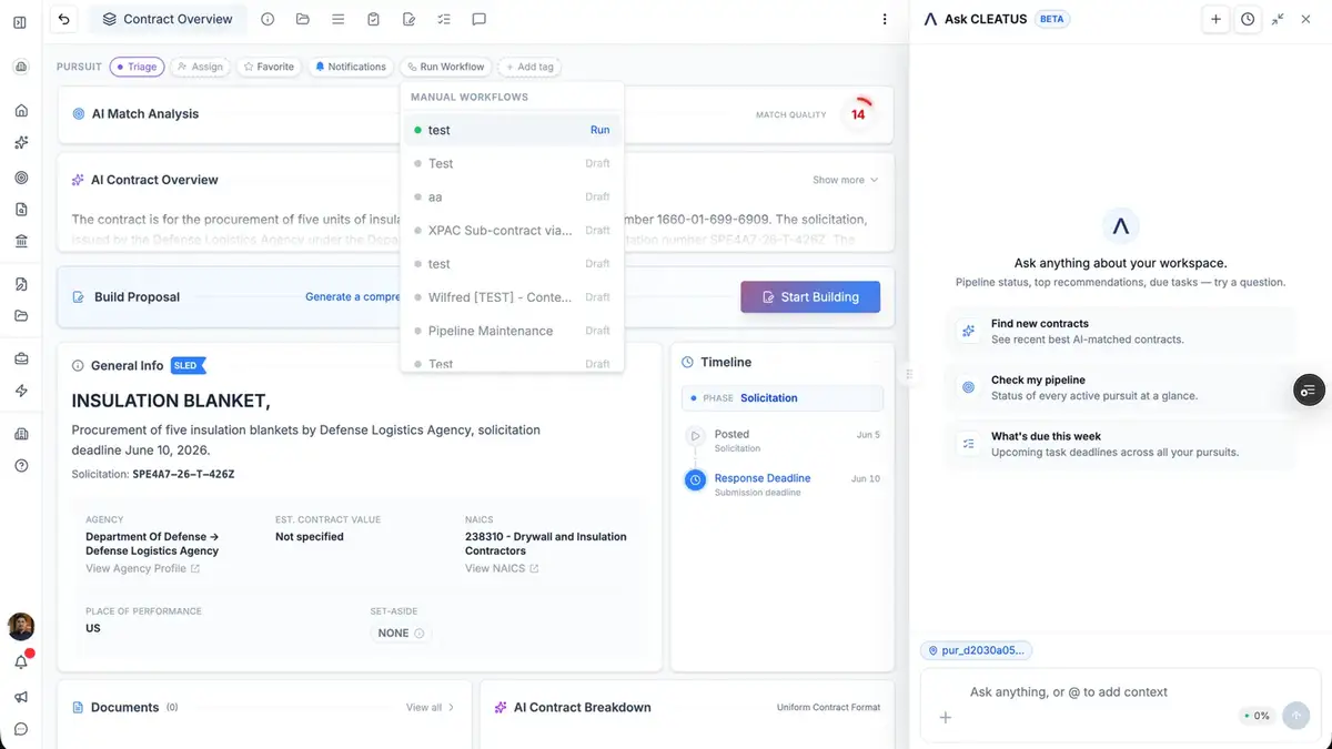 Run any workflow straight from a pursuit โก